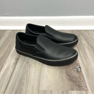 Shoes for Crews Sneakers Men’s 7 Ric Black Leather Slip Resistant Slip On